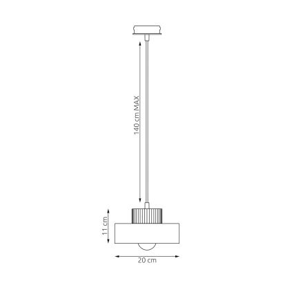 Luster na sajli KIVI 1xE27/15W/230V bela