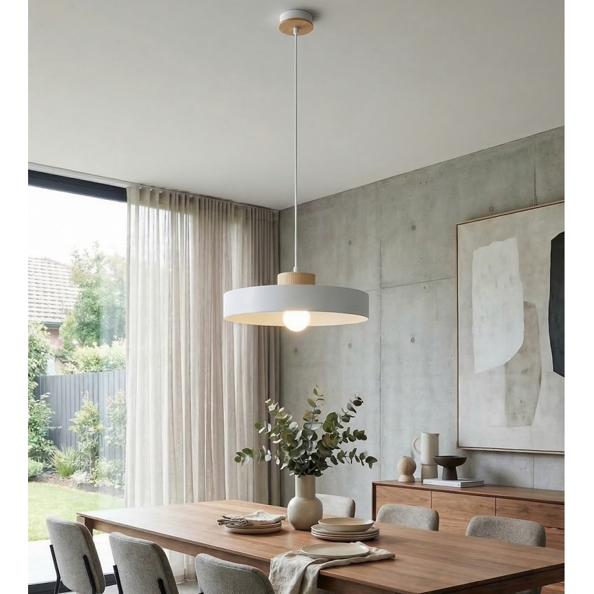 Luster na sajli KIVI 1xE27/15W/230V beli