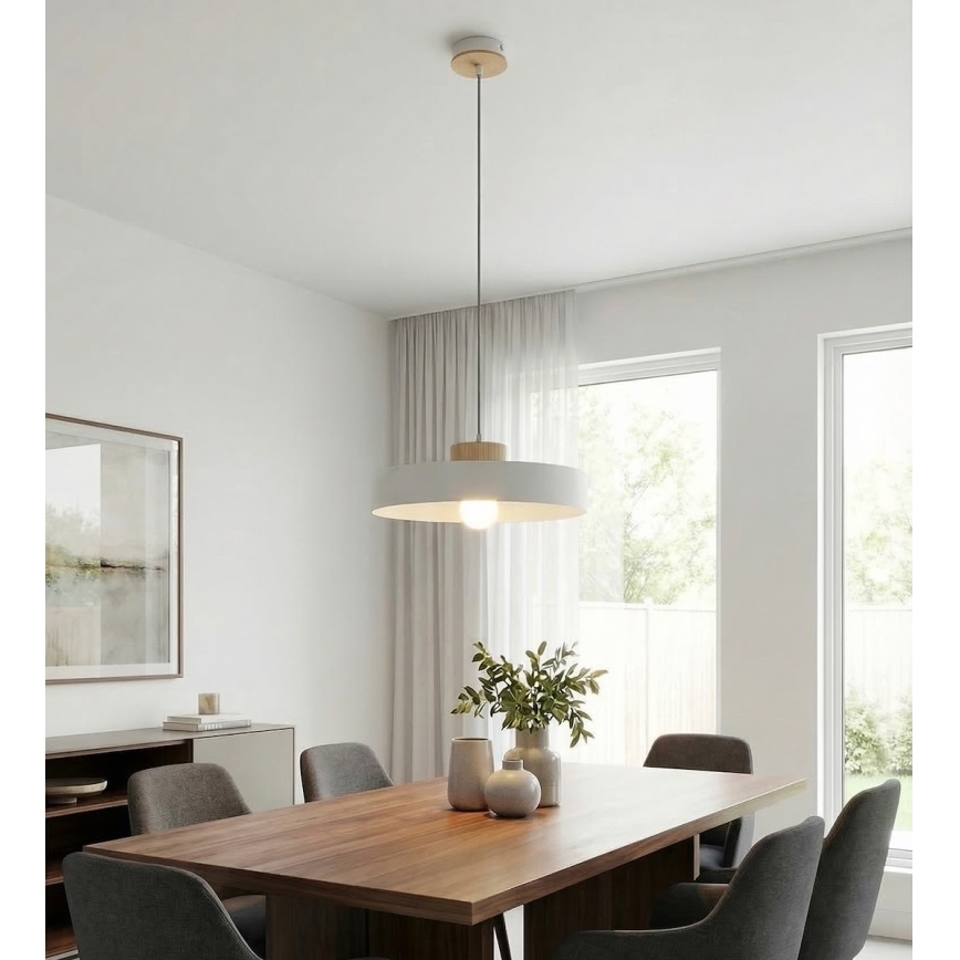 Luster na sajli KIVI 1xE27/15W/230V beli