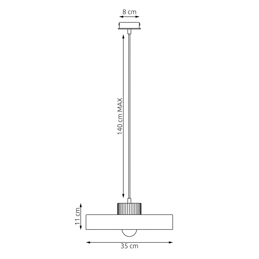 Luster na sajli KIVI 1xE27/15W/230V beli