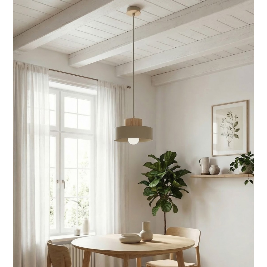 Luster na sajli KIVI 1xE27/15W/230V bež