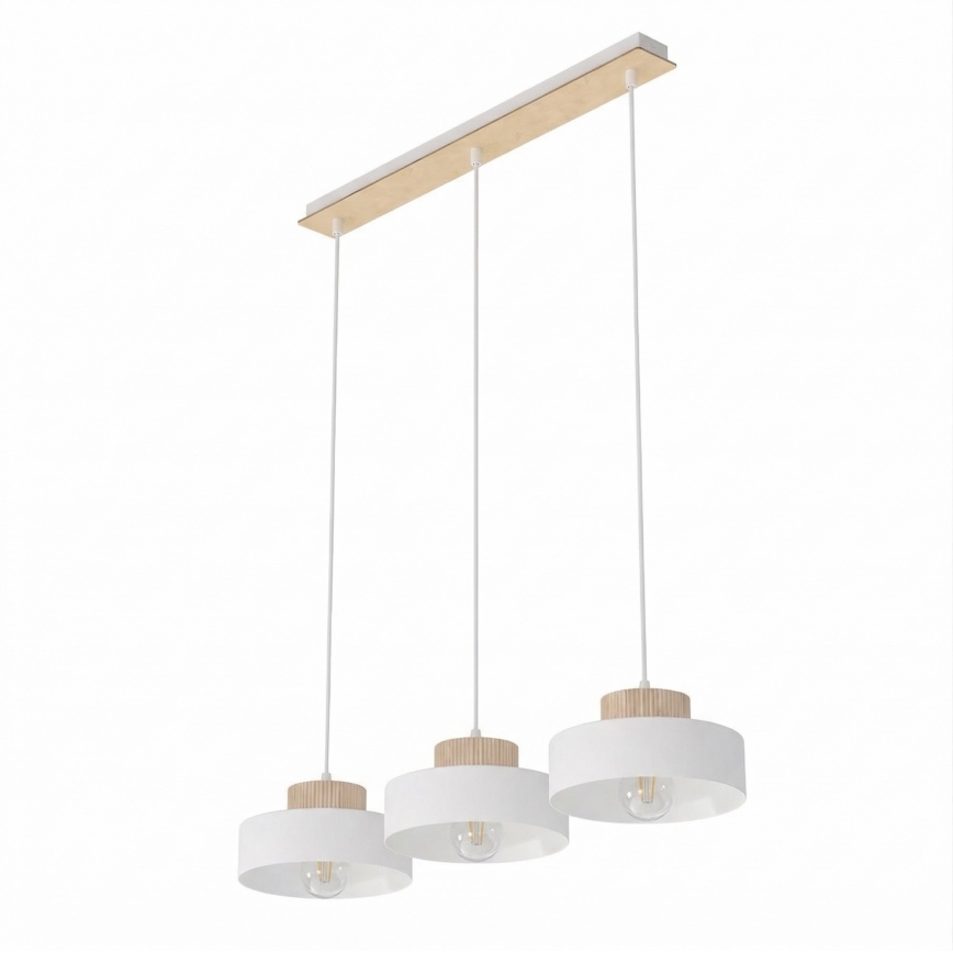 Luster na sajli KIVI 3xE27/15W/230V beo