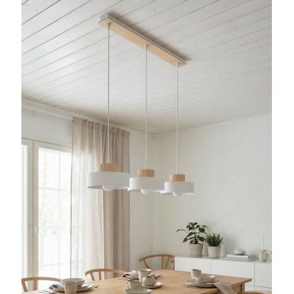 Luster na sajli KIVI 3xE27/15W/230V beo