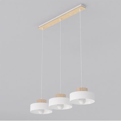 Luster na sajli KIVI 3xE27/15W/230V beo