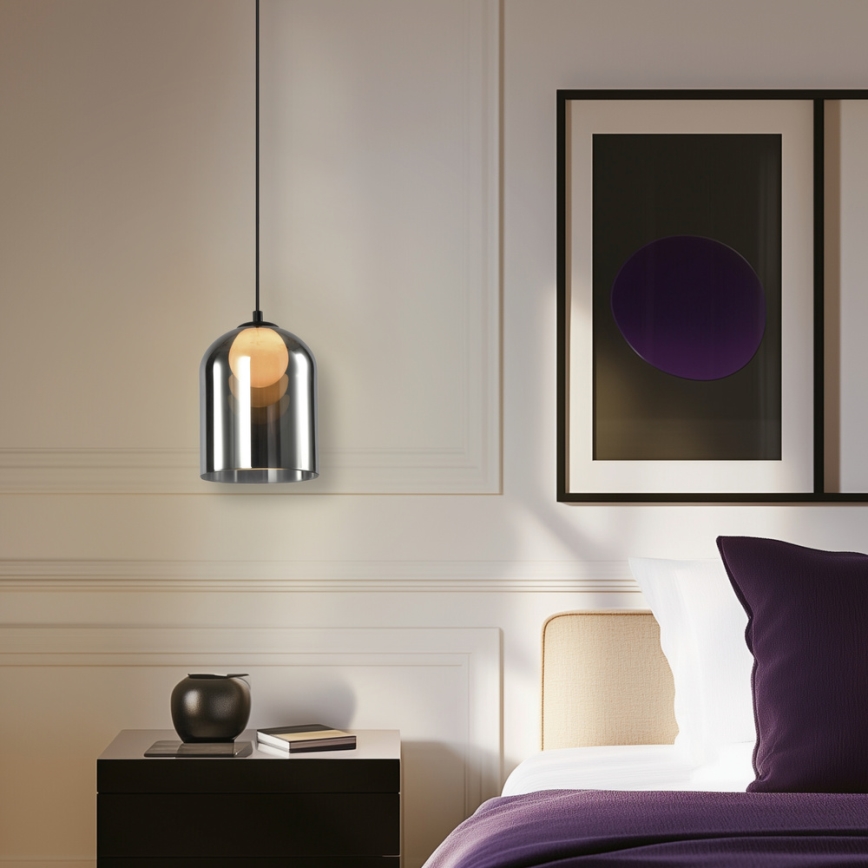 Luster na sajli KLEA 1xG9/15W/230V zadimljeno crna