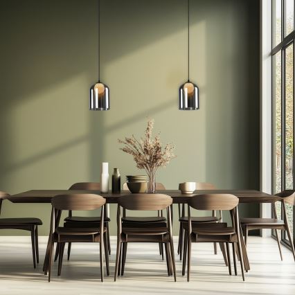 Luster na sajli KLEA 1xG9/15W/230V zadimljeno crna