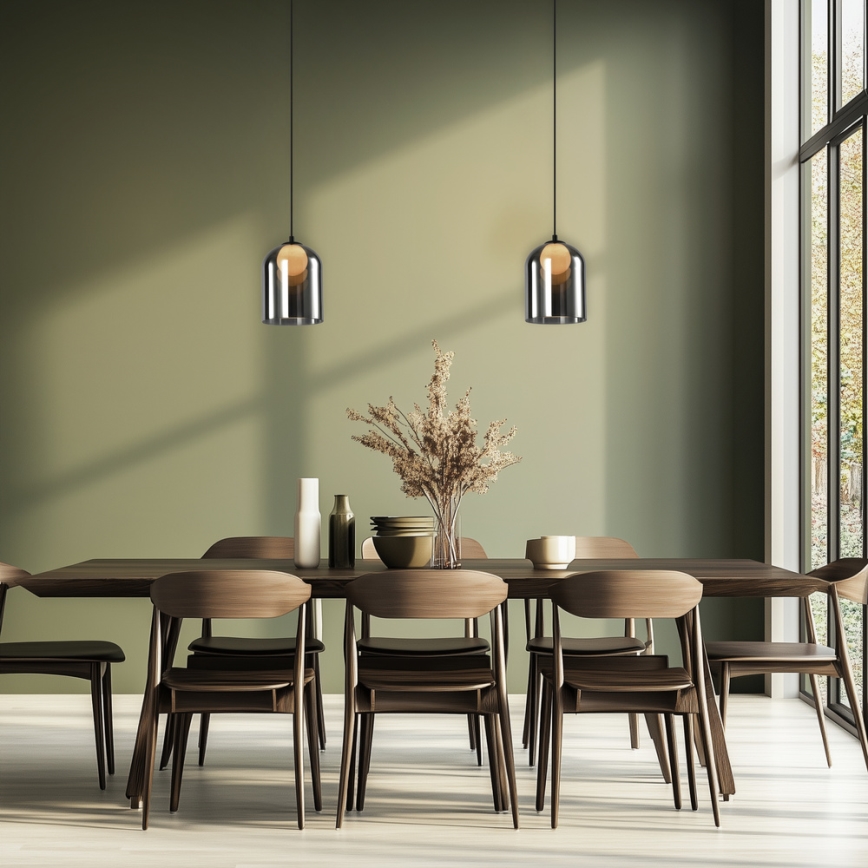 Luster na sajli KLEA 1xG9/15W/230V zadimljeno crna