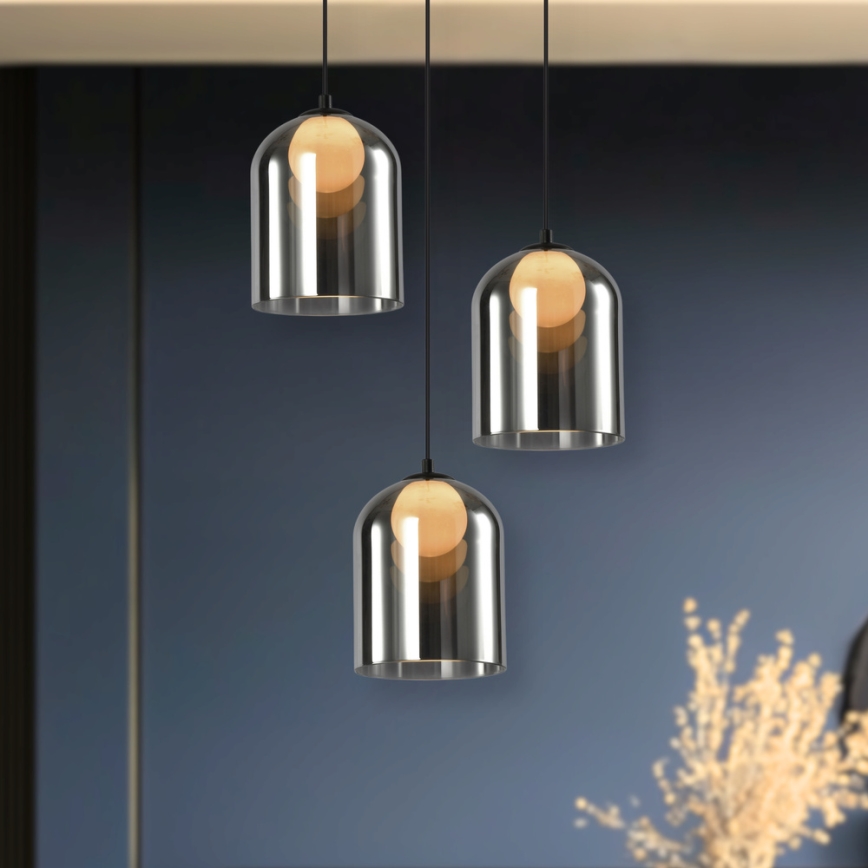 Luster na sajli KLEA 1xG9/15W/230V zadimljeno crna