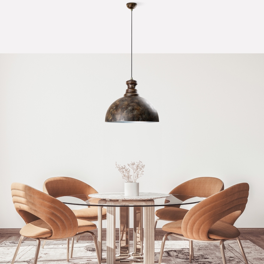 Luster na sajli KURE 1xE27/40W/230V, prečnik 40 cm, siva