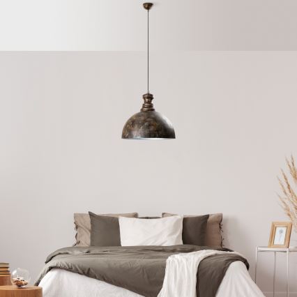 Luster na sajli KURE 1xE27/40W/230V, prečnik 40 cm, siva