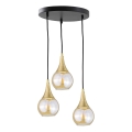Luster na sajli LACRIMA HONEY 3xE27/60W/230V prečnik 30 cm