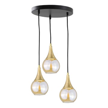 Luster na sajli LACRIMA HONEY 3xE27/60W/230V prečnik 30 cm