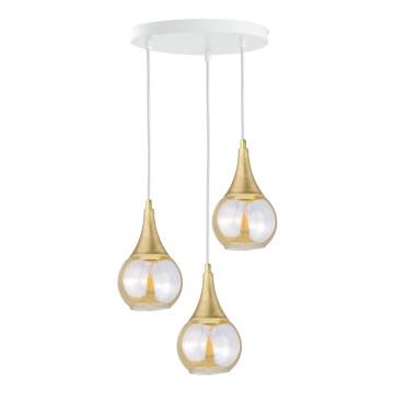 Luster na sajli LACRIMA WHITE 3xE27/60W/230V, prečnik 30 cm