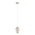 Luster na sajli LARSO 1xE27/15W/230V bela/bež