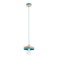 Luster na sajli LARSO 1xE27/15W/230V mint zelena/bež