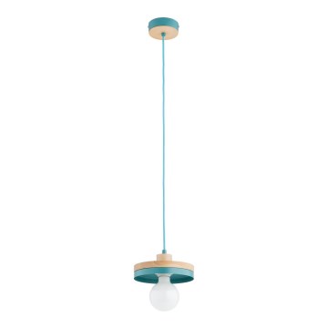 Luster na sajli LARSO 1xE27/15W/230V mint zelena/bež