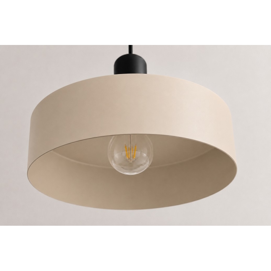 Luster na sajli LATTE 3xE27/60W/230V bež/crna