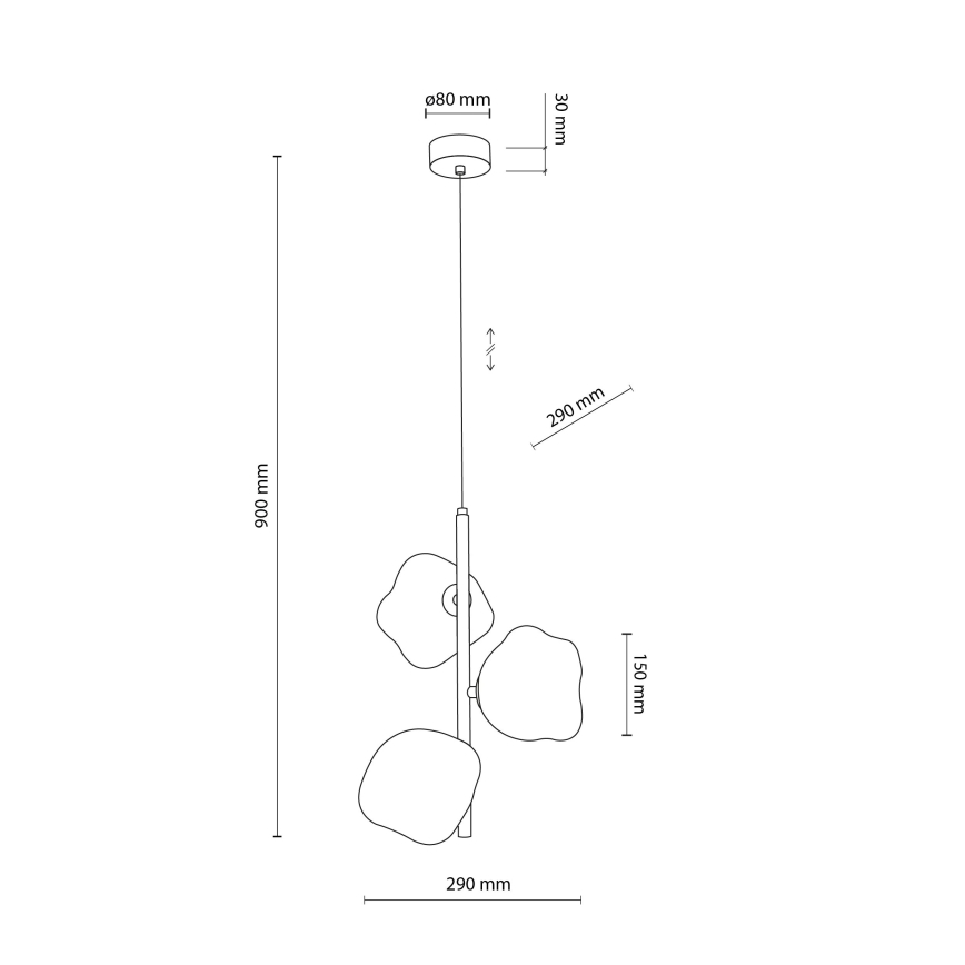 Luster na sajli LAVA 3xG9/8W/230V bež/dimljeno bež