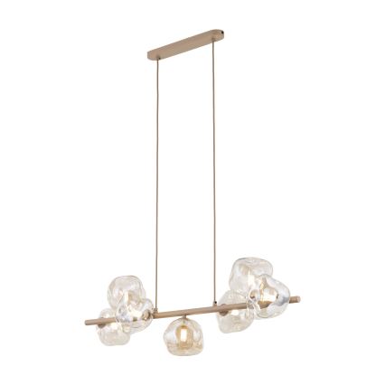 Luster na sajli LAVA 7xG9/8W/230V bež/dimno-bež