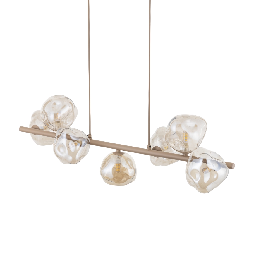 Luster na sajli LAVA 7xG9/8W/230V bež/dimno-bež