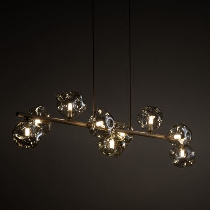 Luster na sajli LAVA 9xG9/8W/230V bež/zadimljeno bež