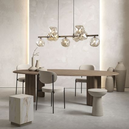 Luster na sajli LAVA 9xG9/8W/230V bronza/dimljeni bež