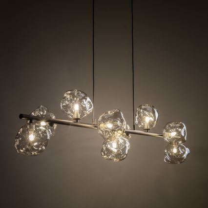 Luster na sajli LAVA 9xG9/8W/230V bronza/dimljeni bež