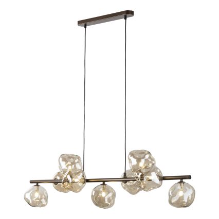 Luster na sajli LAVA 9xG9/8W/230V bronza/dimljeni bež