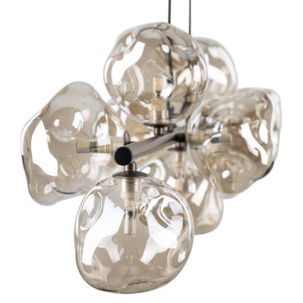 Luster na sajli LAVA 9xG9/8W/230V bronza/dimljeni bež