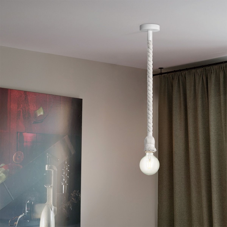 Luster na sajli LEONARDO ROPE 1xE27/10W/230V beo