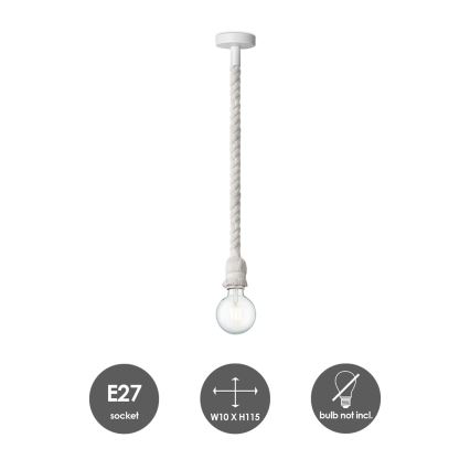Luster na sajli LEONARDO ROPE 1xE27/10W/230V beo