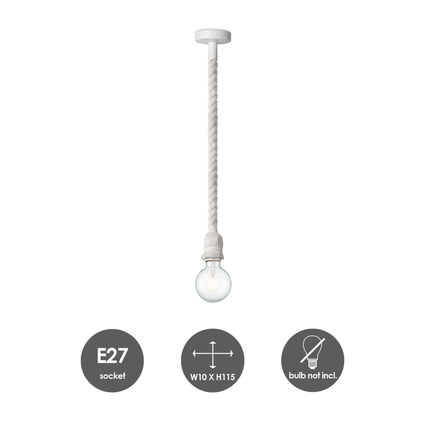 Luster na sajli LEONARDO ROPE 1xE27/10W/230V beo
