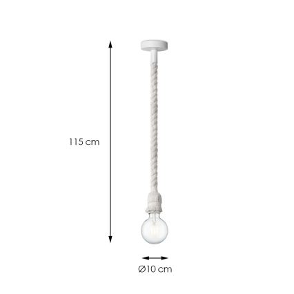 Luster na sajli LEONARDO ROPE 1xE27/10W/230V beo