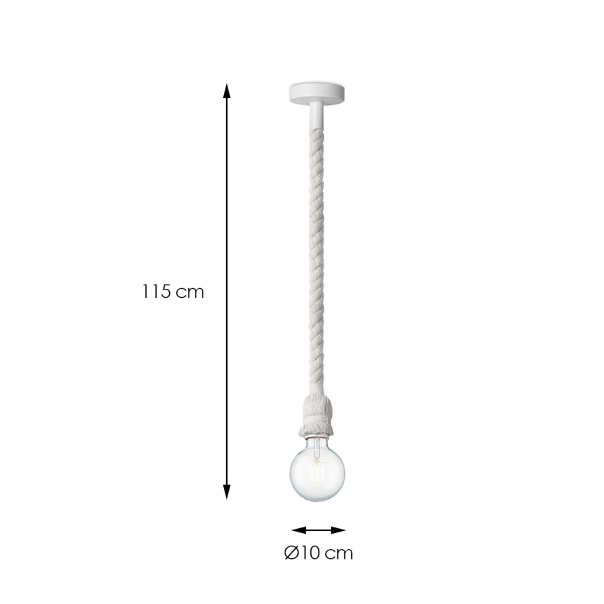 Luster na sajli LEONARDO ROPE 1xE27/10W/230V beo
