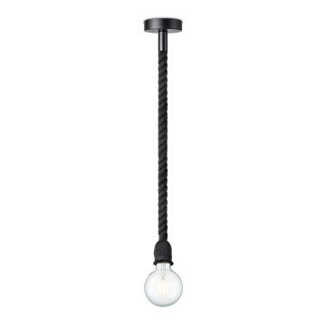 Luster na sajli LEONARDO ROPE 1xE27/10W/230V crni