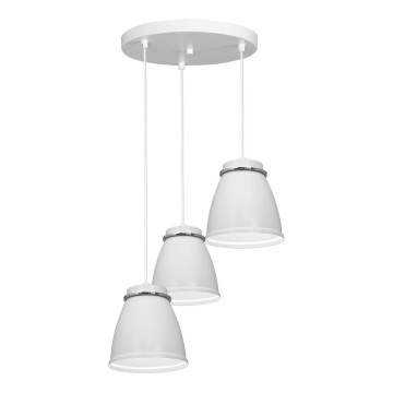 Luster na sajli LERDO 3xE27/60W/230V bela/sjajni hrom