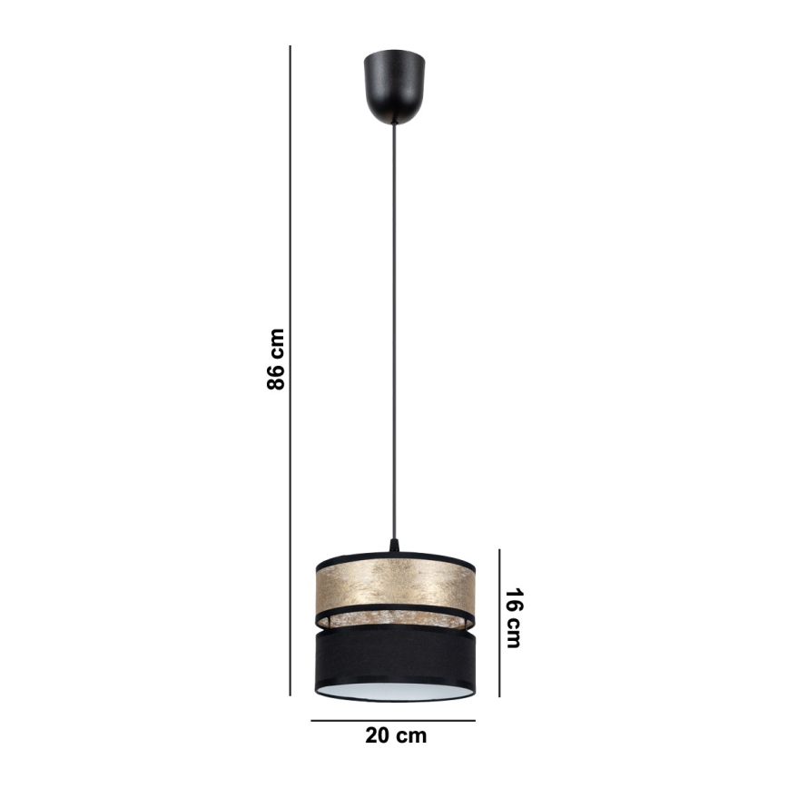 Luster na sajli LIMA 1xE27/60W/230V zlatna/crna