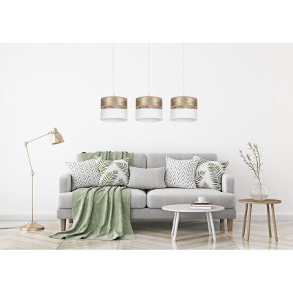 Luster na sajli LIMA 3xE27/60W/230V zlatna/bela