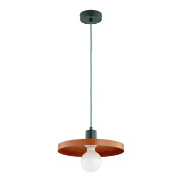 Luster na sajli LITO 1xE27/15W/230V bakrena/zelena