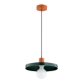 Luster na sajli LITO 1xE27/15W/230V zelena/bakrena