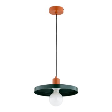 Luster na sajli LITO 1xE27/15W/230V zelena/bakrena