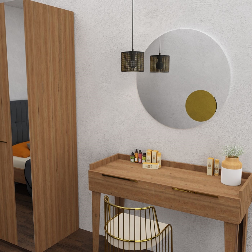 Luster na sajli LOFT SHADE 1xE27/60W/230V prečnik 18 cm crna/zlatna