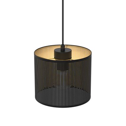 Luster na sajli LOFT SHADE 1xE27/60W/230V prečnik 18 cm crna/zlatna