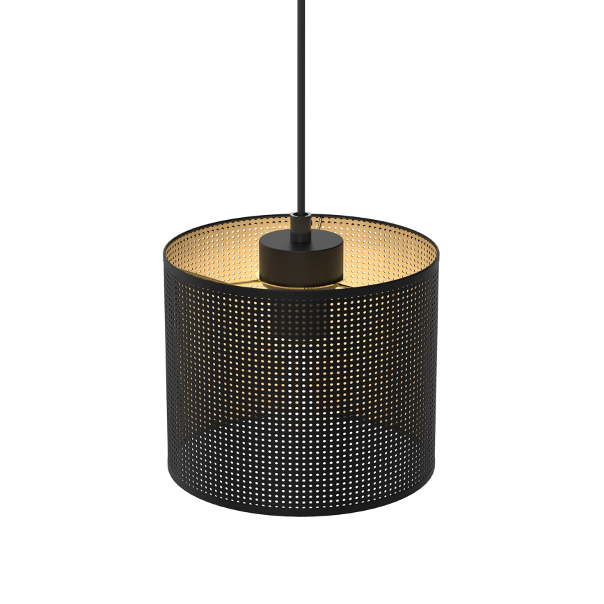 Luster na sajli LOFT SHADE 1xE27/60W/230V prečnik 18 cm crna/zlatna