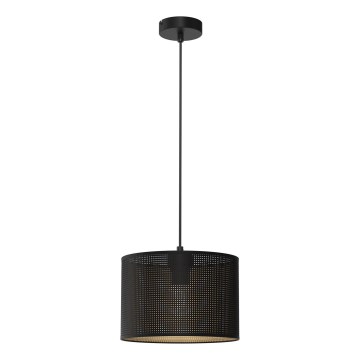 Luster na sajli LOFT SHADE 1xE27/60W/230V prečnik 25 cm crna/zlatna