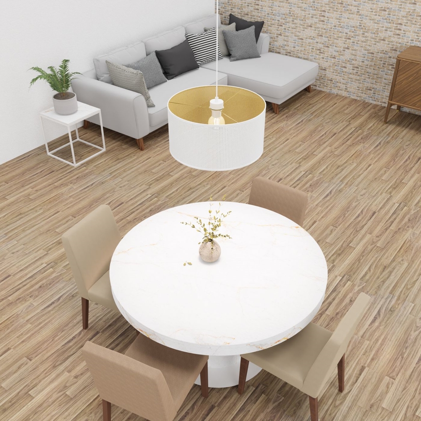 Luster na sajli LOFT SHADE 1xE27/60W/230V prečnik 40 cm bela/zlatna