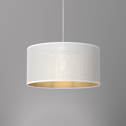 Luster na sajli LOFT SHADE 1xE27/60W/230V prečnik 40 cm bela/zlatna