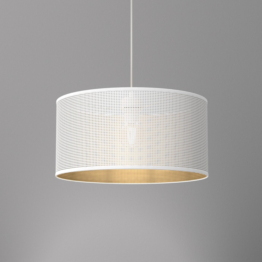 Luster na sajli LOFT SHADE 1xE27/60W/230V prečnik 40 cm bela/zlatna