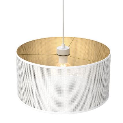 Luster na sajli LOFT SHADE 1xE27/60W/230V prečnik 40 cm bela/zlatna