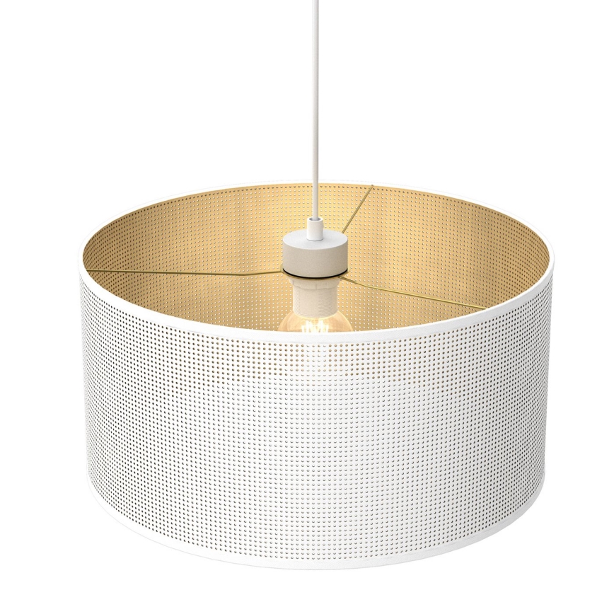 Luster na sajli LOFT SHADE 1xE27/60W/230V prečnik 40 cm bela/zlatna